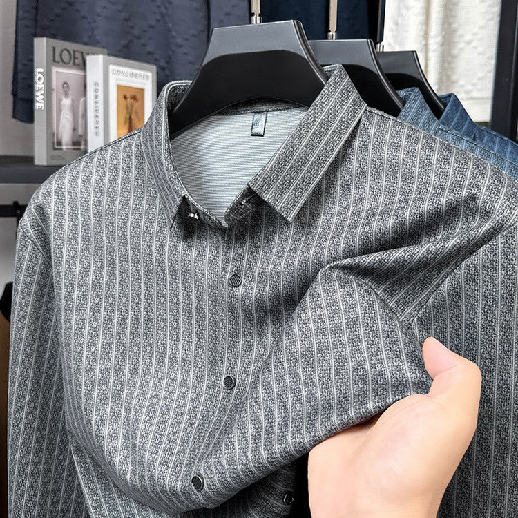 Herren Langarmhemd mit feinem Streifenmuster Elegant Modern