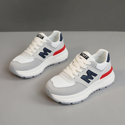 Damen Sneaker Bequem Laufsohle Dick Mode