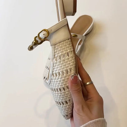 Damen Pantoletten Atmungsaktiv Elegante Riemchen-Design