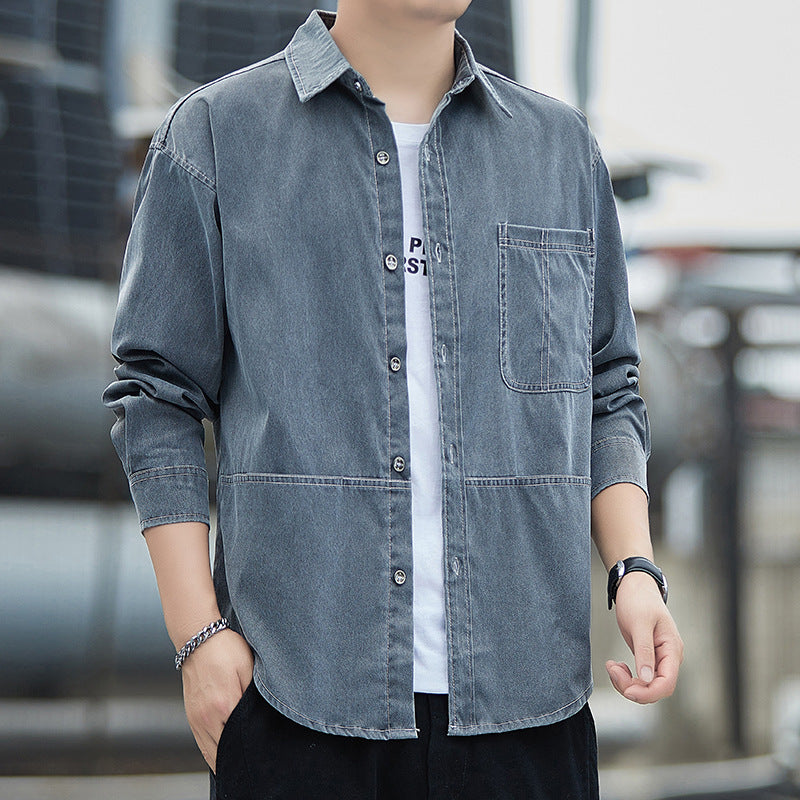 Herren Denim Overshirt Modern Schnitt