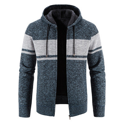 Herren Strickjacke Kapuze Strukturiert Modern - BerlinGlamour