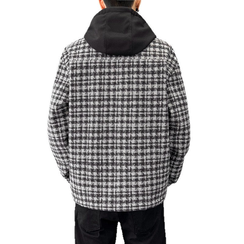 Herren Überjacke Warm Kariert Mit Kuschelfutter