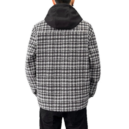 Herren Überjacke Warm Kariert Mit Kuschelfutter