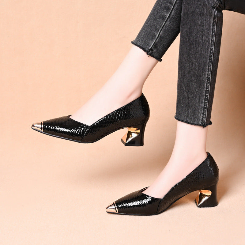 Damen Pumps Hochhackig Geometrischer Absatz Elegant