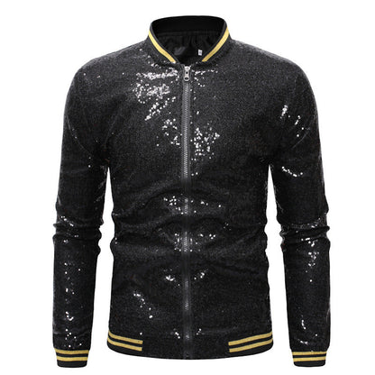 Herren Sportjacke Glitzernd mit Reißverschluss Elastisch