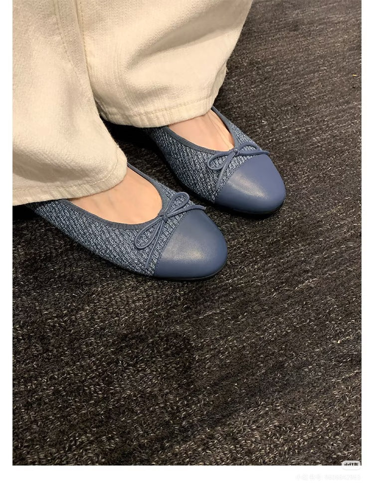 Damen Ballerinas Elegante Komfort Schuhe Blockabsatz