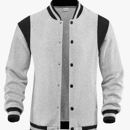 Herren Baseballjacke Kontrast Ärmel Modern Style