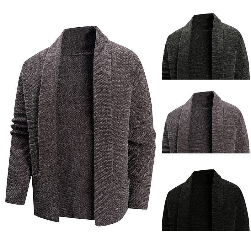 Herren Strickjacke Modern Offener Kragen Praktisch - BerlinGlamour