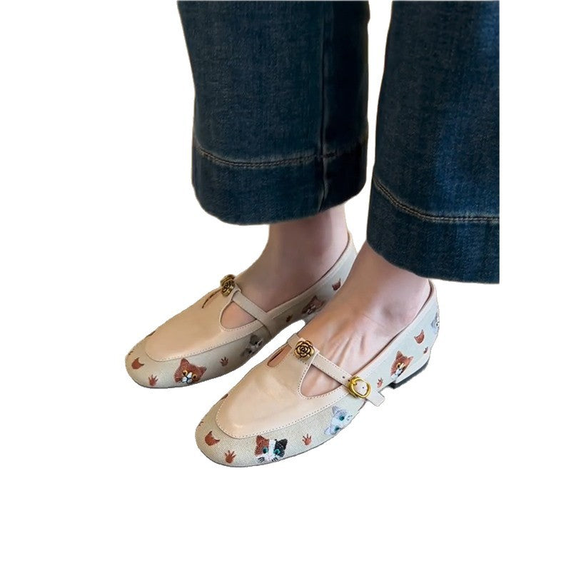 Damen Slipper Florale Muster Bequem Innensohle Warm