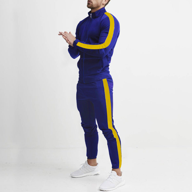 Herren Sportanzug Stehkragen Schlitztaschen Modern