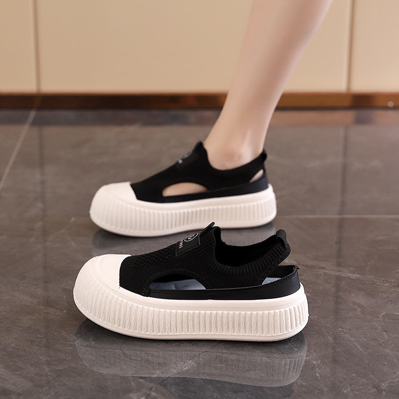 Damen Sneaker Plattform Schuhe Sportlich Elastisch