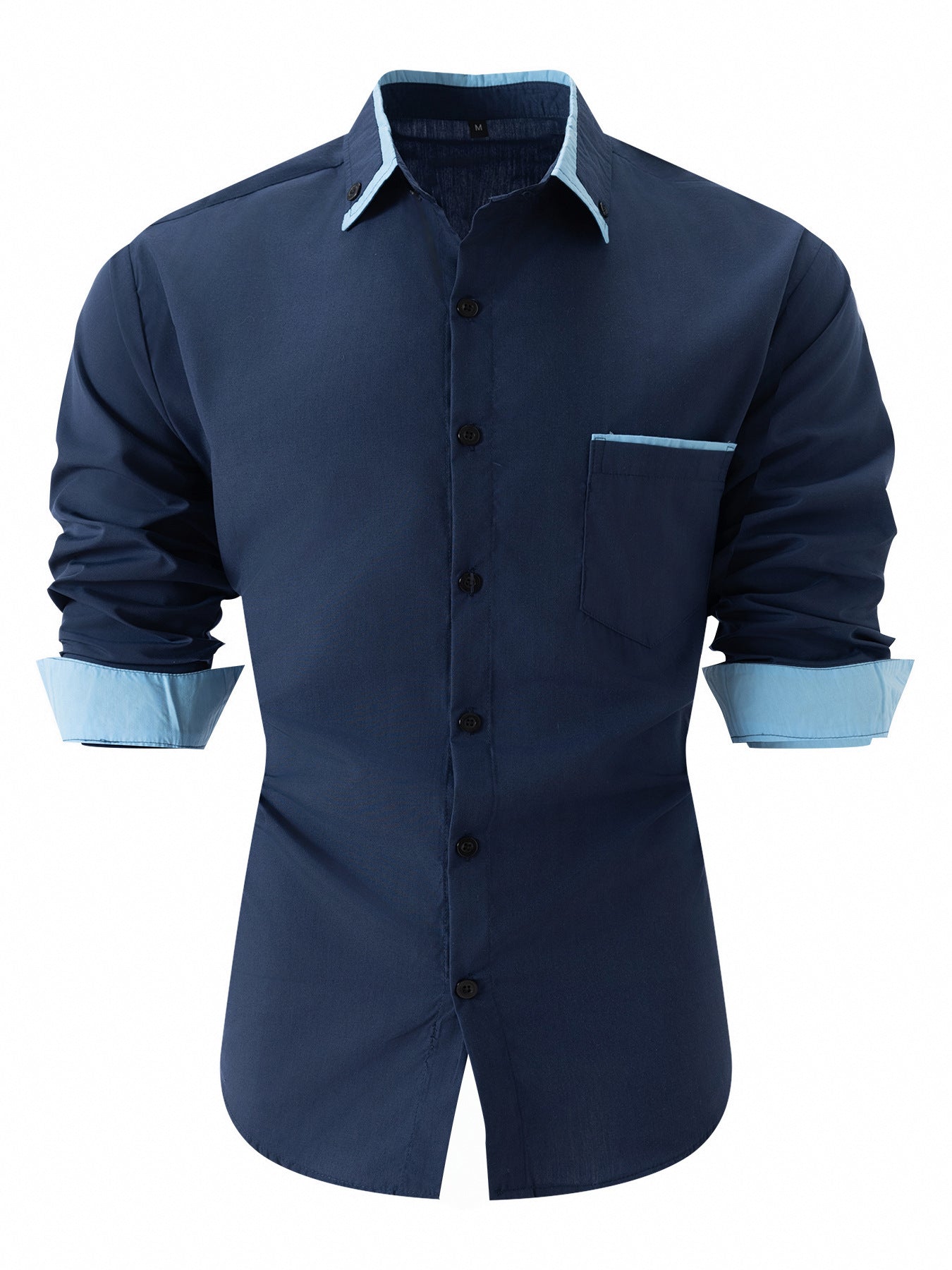 Herren Business Hemd Kontrast Akzent Modern Elegant