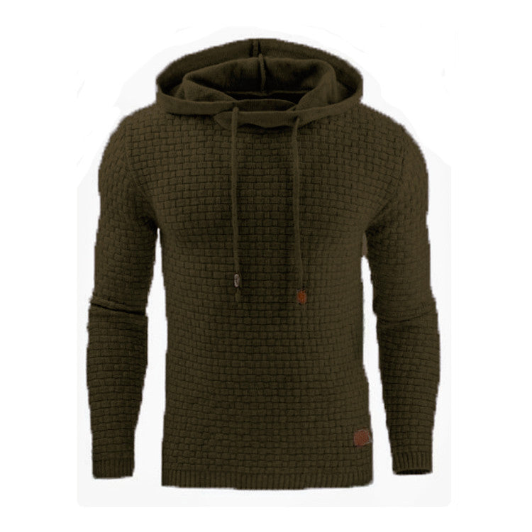 Herren Strickpullover mit Kapuze Grau Modern