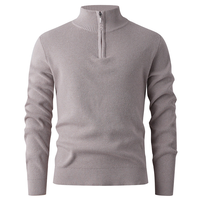 Herren Strickpullover Stehkragen Modern Reißverschluss