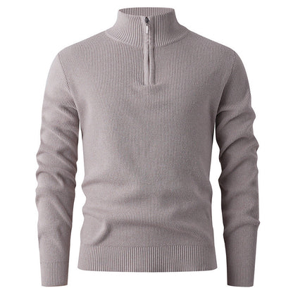 Herren Strickpullover Stehkragen Modern Reißverschluss