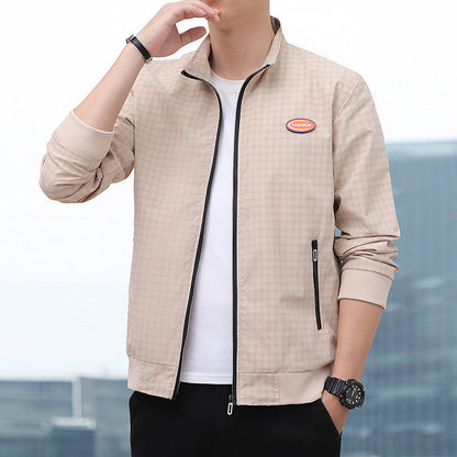Herren Jacke Karomuster Freizeitjacke Mit Taschen Modern