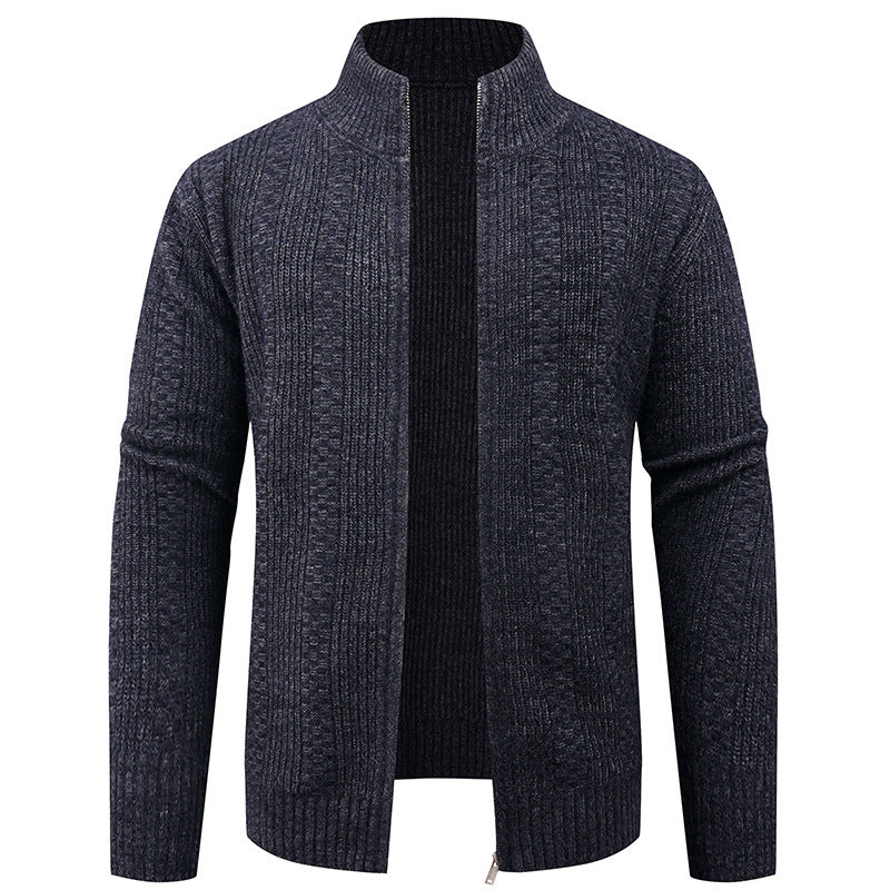 Herren Strickjacke Strukturiert Hochkragen Modisch