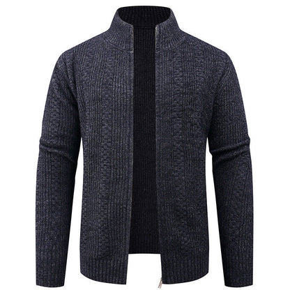 Herren Strickjacke Strukturiert Hochkragen Modisch