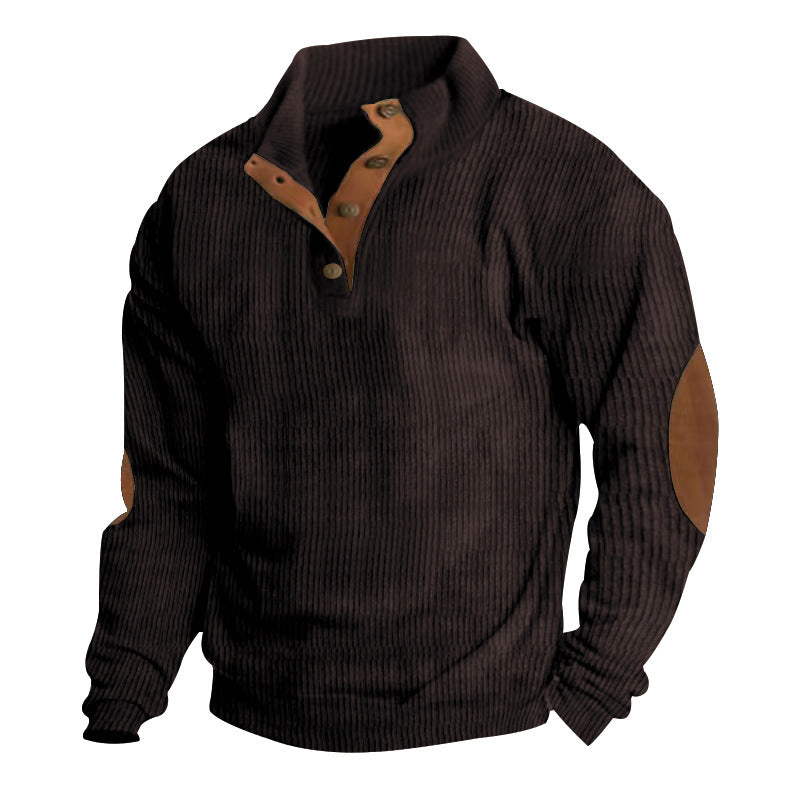 Herren Kapuzenpullover Strukturiert Lederoptik Modern