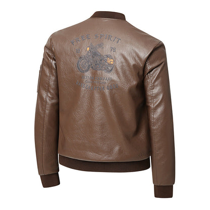 Lederjacke Herren Bikerstyle Vintage Schwarz