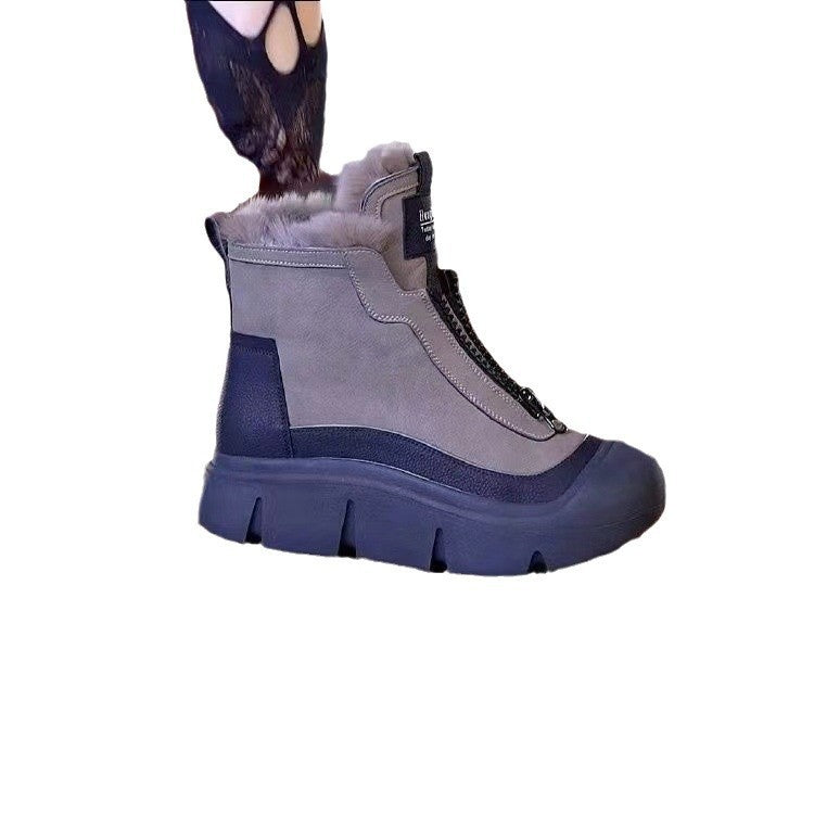 Damen Winterstiefel gefüttert Warm Antirutschsohle Schwarz