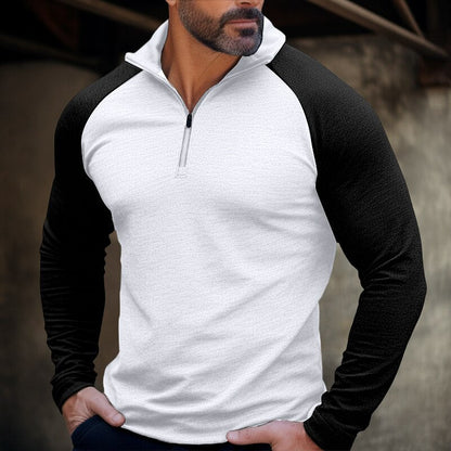 Herren Sportpullover Langarm mit Reißverschluss Ergonomisch