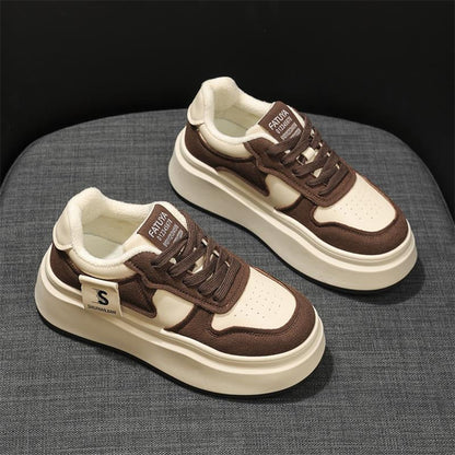 Damen Sneaker Plateau Bequem Atmungsaktiv Sportlich