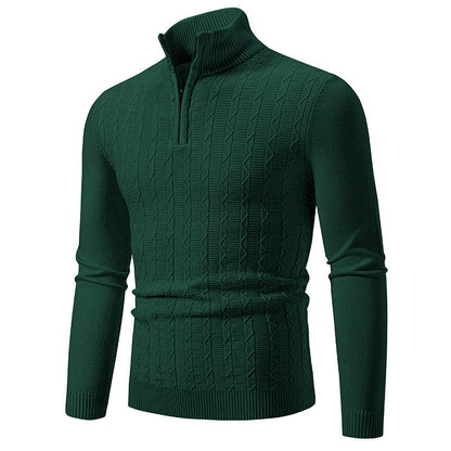 Herren Pullover Modern Stehkragen Reißverschluss Strick