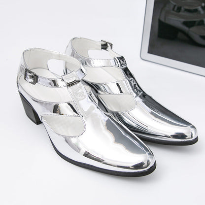 Damen High Heels Metallic Schuhe mit Riemen Elegant