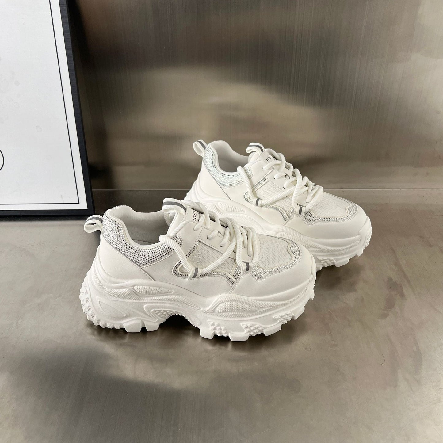 Damen Sneaker Sportlich Chunky atmungsaktiv Rutschfest