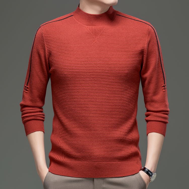 Herren Pullover Modern Strukturiert Hochgeschlossen