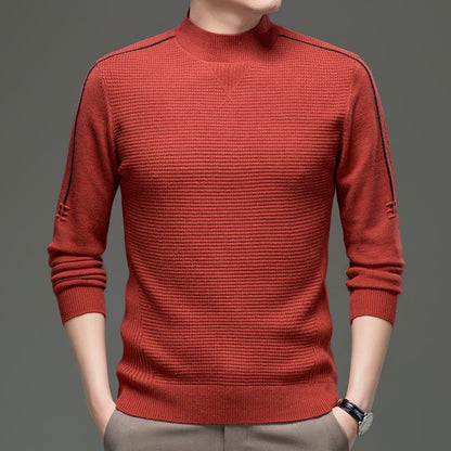 Herren Pullover Modern Strukturiert Hochgeschlossen