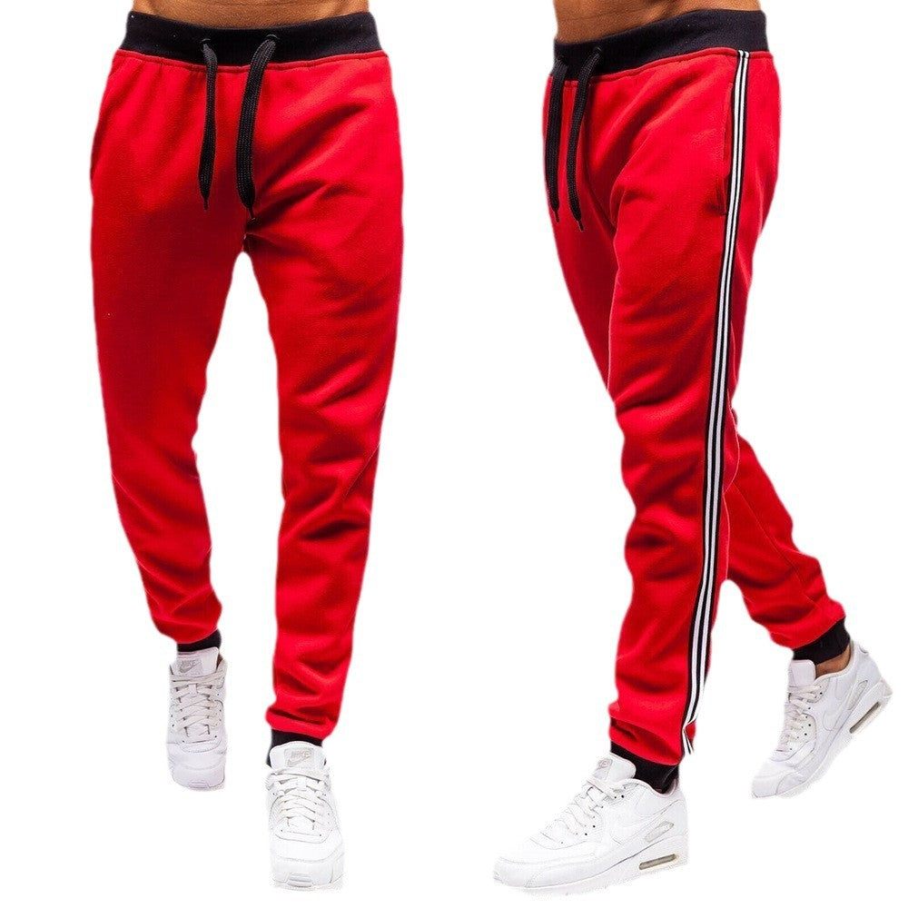 Herren Sportpants mit Streifen Schwarz Bequem