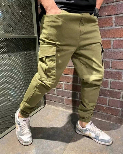 Herren Cargo-Hosen Bequem Elastisch Mit Seitentaschen