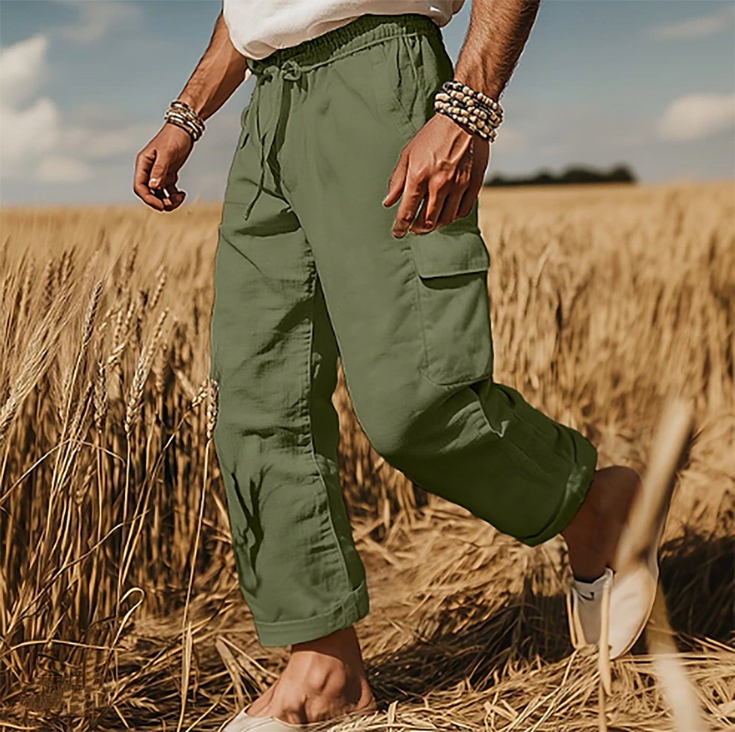 Herren Cargo-Hose Vielseitig Mit Verstellbarem Bund