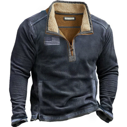 Herren Fleecejacke Warm mit Reißverschluss und hohem Kragen - BerlinGlamour