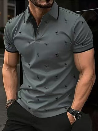 Herren Poloshirt Stilvoll Hochwertig Mustered