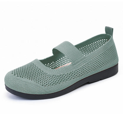 Damen Ballerinas atmungsaktiv Strick elastisch