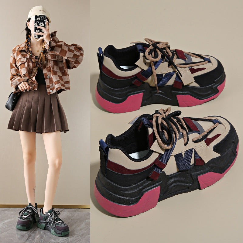 Damen Sneaker Sportlich Chunky Schnell Schnüren - BerlinGlamour