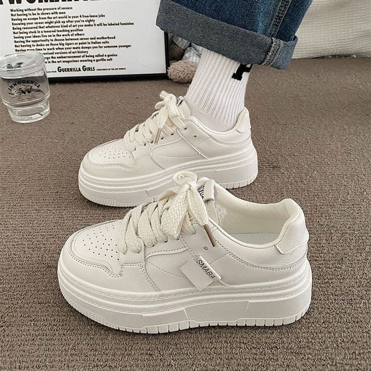 Damen Plattform Sneaker Hoch mit Weichem Innenfutter und Eleganter Schnürung