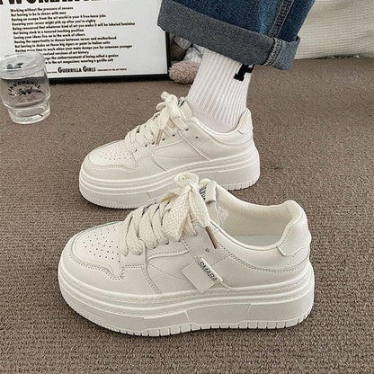 Damen Plattform Sneaker Hoch mit Weichem Innenfutter und Eleganter Schnürung