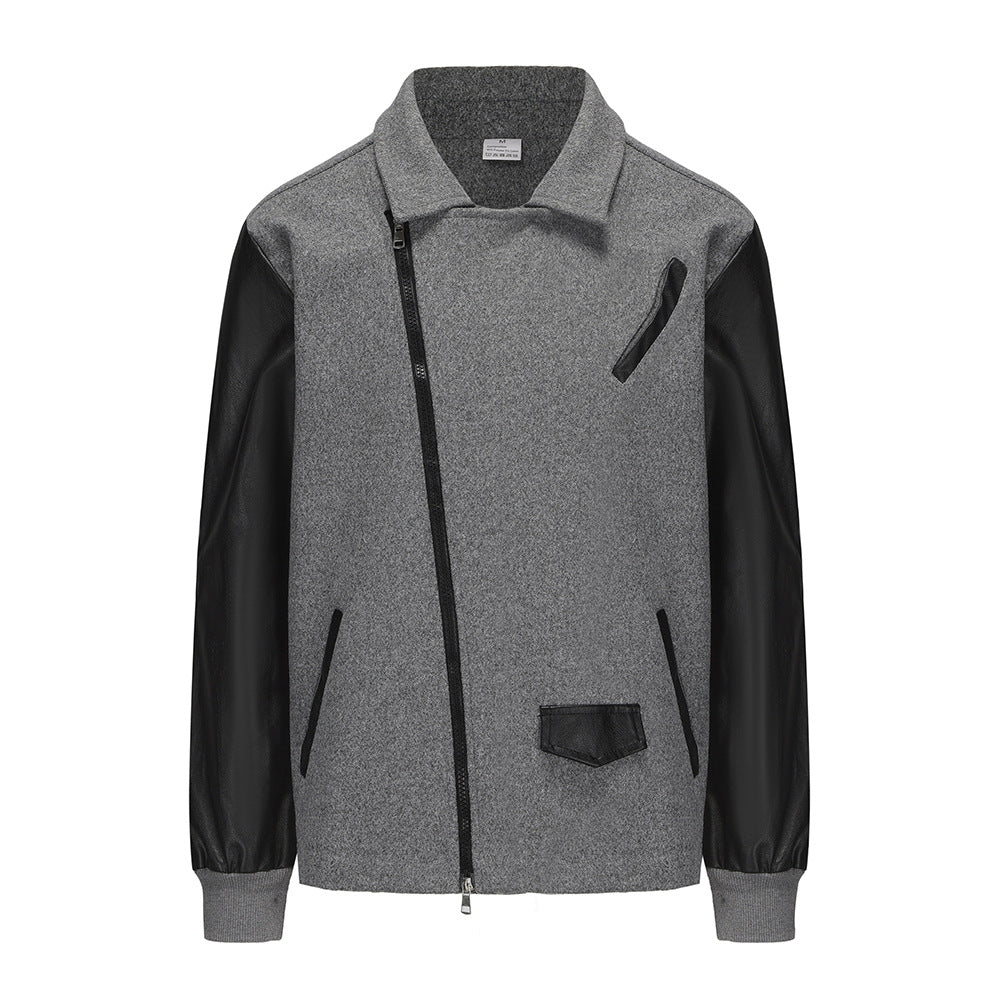 Herren Fleecejacke Mit Lederakzenten Modern Sportlich