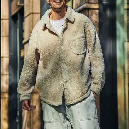 Herren Fleecejacke Warm mit Taschen Modern