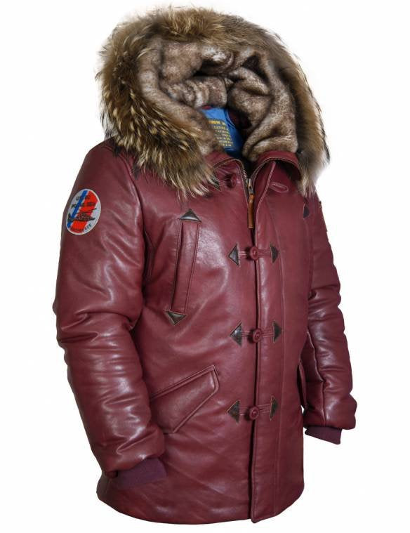 Herren Winterparka Warm Luxus Kunstpelz Kragen