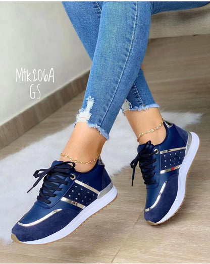 Damen Sneaker Sportlich Glitzer Schuhe Frauen - BerlinGlamour