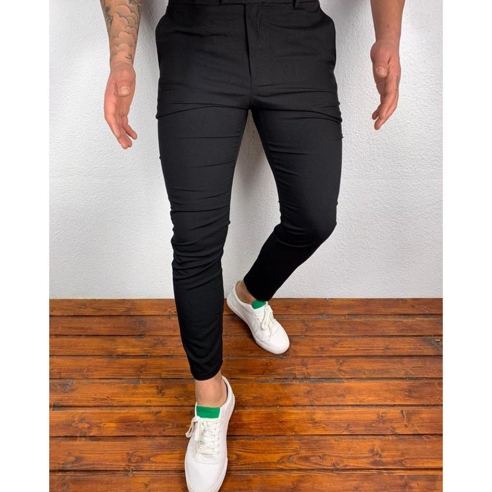 Herren Anzughose Slim Fit Elastisch Mit Taschen Modern