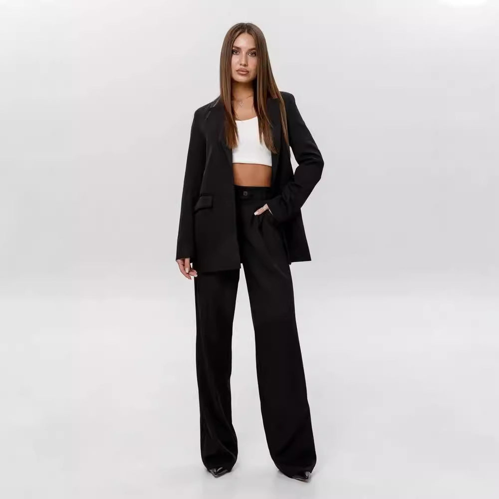 Damen Blazer Anzug mit High-Waist Hose