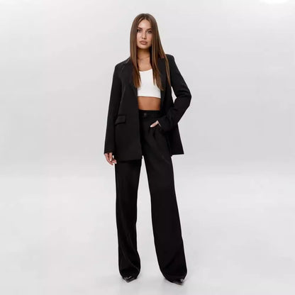 Damen Blazer Anzug mit High-Waist Hose
