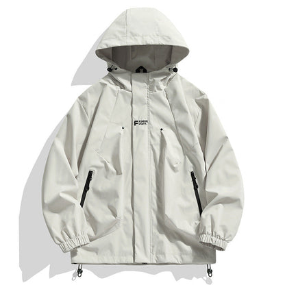 Herren Sportjacke Wasserfest Verstellbare Kapuze Funktionsshirt