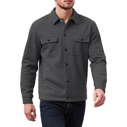 Herren Flanelljacke Lässig Mit Taschen Strukturiert
